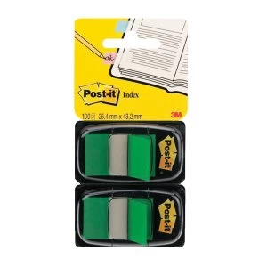 Image of Post it Index Dispenser Green Pack of 2x50 680 G2EU