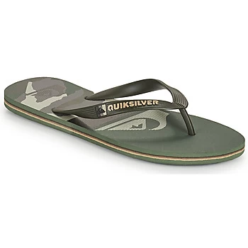 Image of Quiksilver MOLOKAI PANEL mens Flip flops / Sandals (Shoes) in Kaki,7,8,9,10,11,12,13