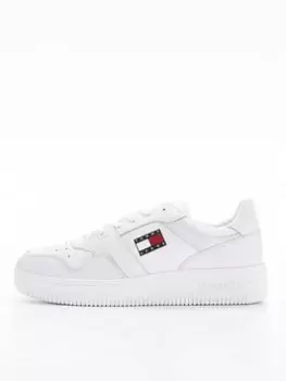 Image of Tommy Jeans Retro Basket Trainers, White, Size 7, Men
