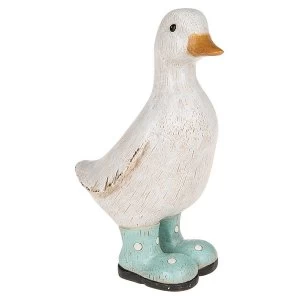Image of David's Baby Polka Dot Duck Aqua Ornament
