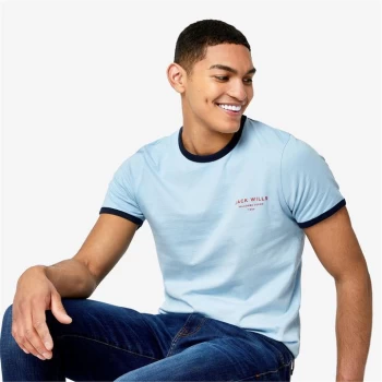 Image of Jack Wills Casablanca Ringer T-Shirt - Sky Blue