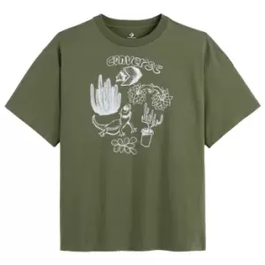 Image of Desert Neighbors Cotton T-Shirt with Embroidered Logo and Short Sleeves