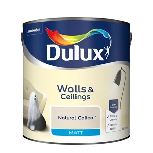 Image of Dulux Walls & Ceilings Natural Calico Matt Emulsion Paint 2.5L