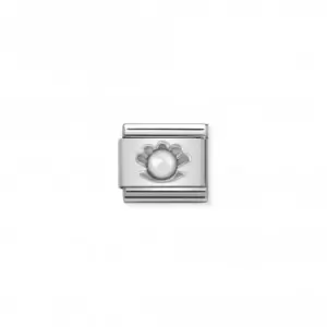 Image of Nomination Composable Classic Silver Shell White Link 330501/03