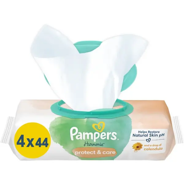 Image of Pampers Harmonie Protect & Care 4x44 Wet Wipes