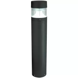 Image of 1m Tall IP65 Outdoor Lamp Post Bollard Black Round Flat Top E27 Driveway Light