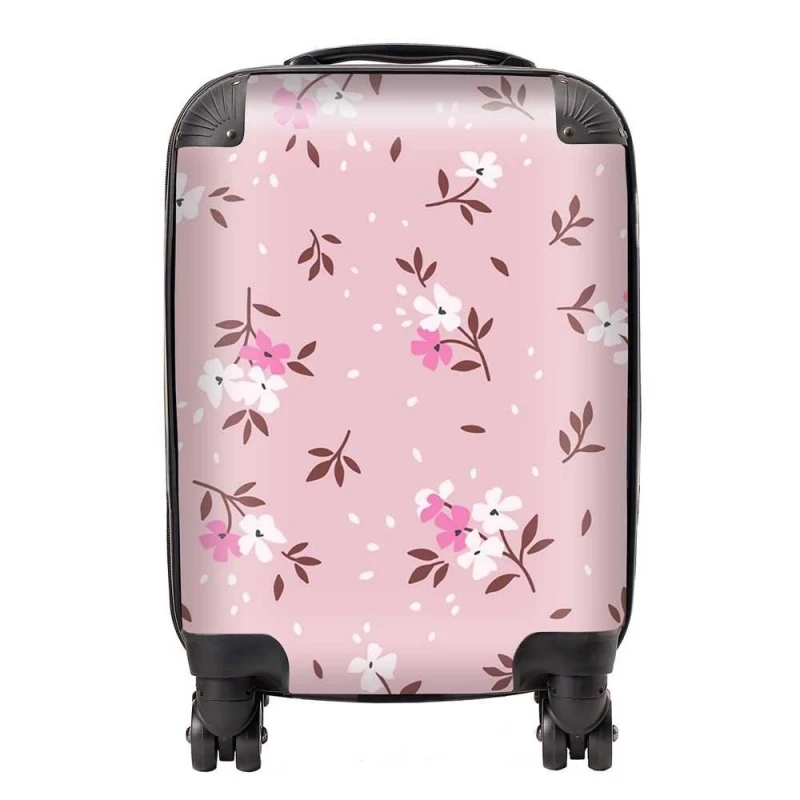 Image of Warren Reed - Designer Pretty Pink Flower Pattern Suitcase Size: Large Pink Unisex Large