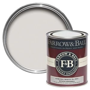 Image of Farrow & Ball Estate Strong white No. 2001 Eggshell Metal & wood Paint 0.75L