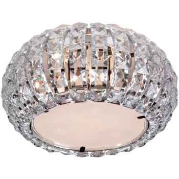 Image of Crystal Glass & Crystal Ceiling Light Chrome