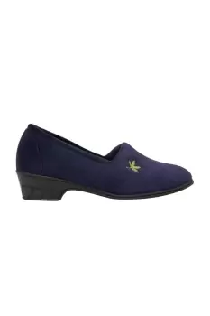 Image of Andover Heeled Motif Leaf Slippers