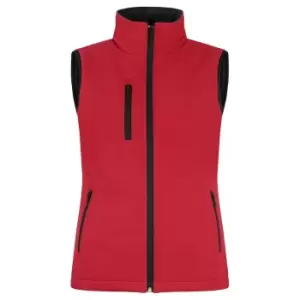 Image of Clique Womens/Ladies Softshell Panels Gilet (M) (Red)