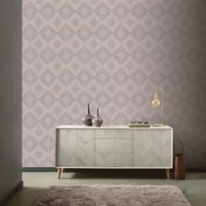 Image of Luxe Medallion Rose Gold Wallpaper Rose Gold