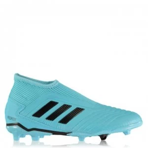 Image of adidas Predator 19.3 Laceless Junior FG Football Boots - Cyan/Black