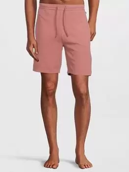 Image of BOSS Bodywear Waffle Lounge Shorts - Pink Size M Men