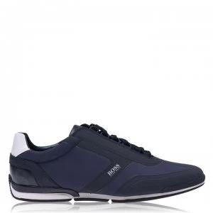 Image of Hugo Boss Saturn Low Profile Nylon Trainers Navy Size 8 Men