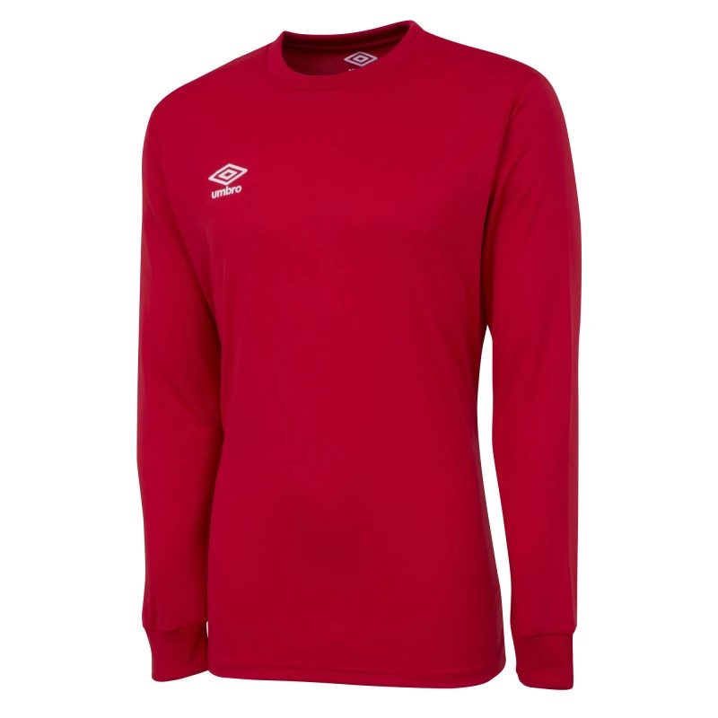 Image of Umbro Umbro Men Club Long-Sleeved Jersey in Scarlet Size: Small Scarlet S Male 5063425076505
