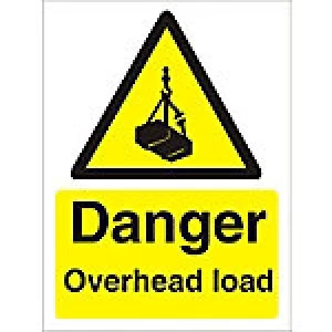 Image of Warning Sign Overhead Load Plastic 40 x 30 cm
