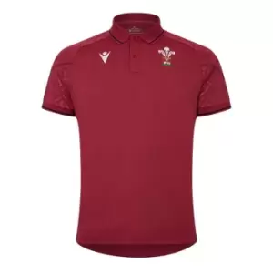 Image of Macron Wales 23/24 Rugby Travel Polo - Red