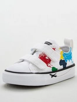 Image of Converse Chuck Taylor All Star Ox 2V Worldwide Infant Trainer - White Red Black