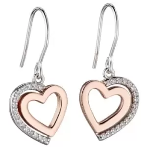 Image of Ladies Fiorelli Sterling Silver Heart Earrings