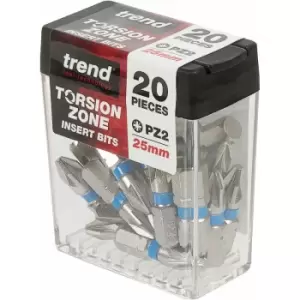 Image of Trend - QR/IPZ2/20 Quick Release Pozi 25Mm Insert Bits 20 Pack