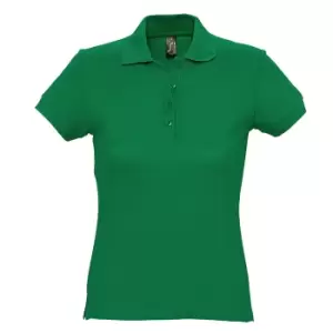 Image of SOLS Womens/Ladies Passion Pique Short Sleeve Polo Shirt (L) (Kelly Green)