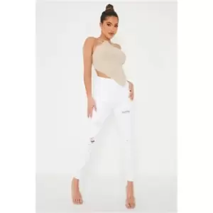 Image of I Saw It First White Ripped And Distressed Mom Jeans - White
