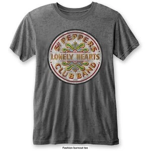 Image of The Beatles - Sgt Pepper Drum Unisex Medium T-Shirt - Grey