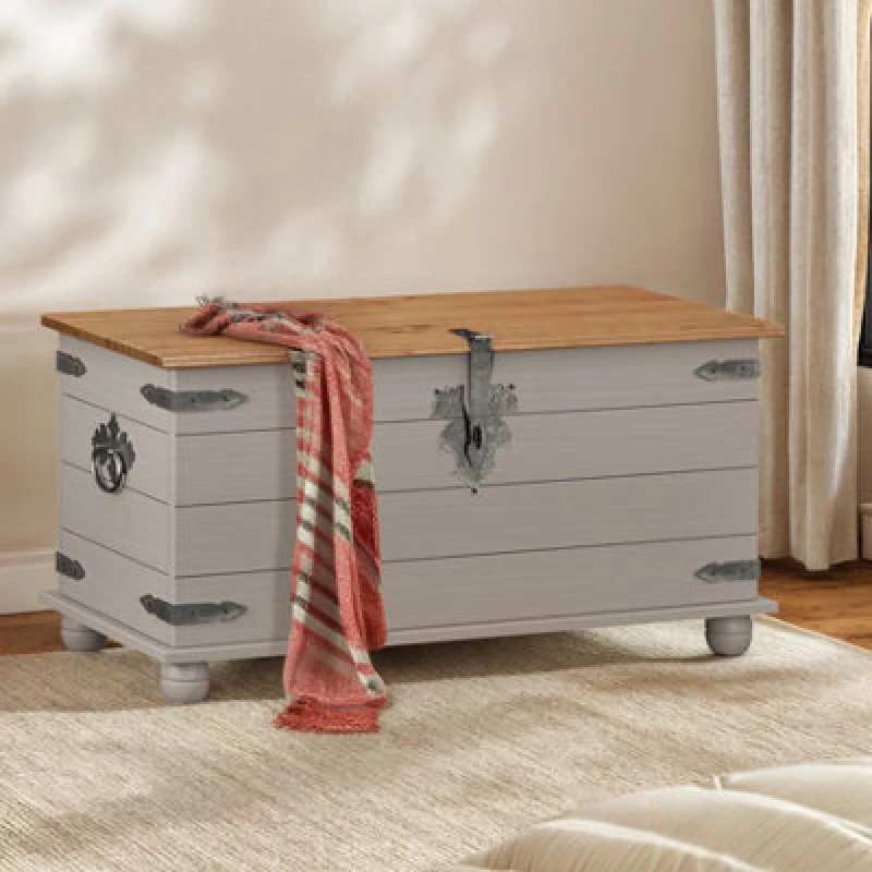 Image of MERCERS FURNITURE Corona Grey Wax Blanket Box 5060765290325