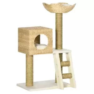 Image of PawHut Cat Tree for Indoor Cats - Natural Finish