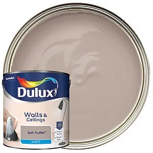 Image of Dulux Walls & Ceilings Soft Truffle Matt Emulsion Paint 2.5L