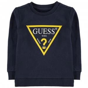 Image of Guess Guess Triangle Logo Sweater - Navy C765