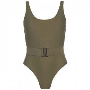 Image of Ted Baker Ted Womens Scoop Belted Swim Suit - Khaki