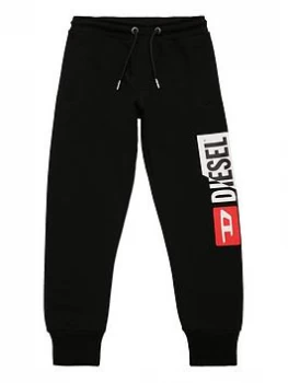 Image of Diesel Boys Cut Logo Jog Pants - Black, Size 8 Years