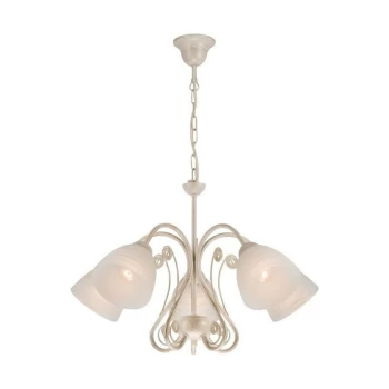 Image of Lamkur Lighting - Emilio Multi Arm Pendant Ceiling Light With Glass Shades, Brown, 5x E27