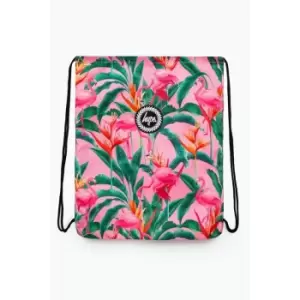 Image of Flamingo Rainforest Drawstring Bag (One Size) (Pink/Green) - Pink/Green - Hype