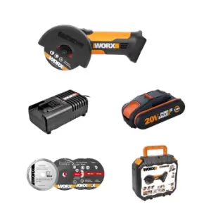 Image of Worx WX801 20v 2.0Ah Chopper Cordless Mini Angle Grinder