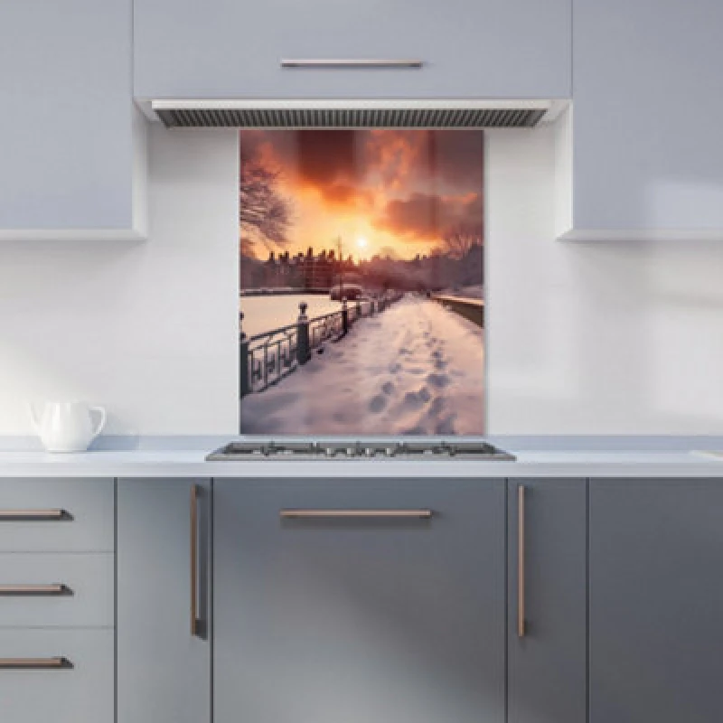 Image of Warren Reed Designer A Snowy Walk In London Kitchen Splashback