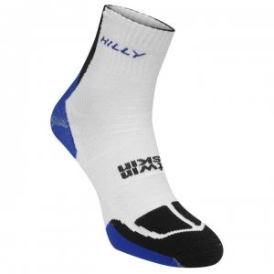 Image of Hilly TwinSkin Anklet Socks Adults - White/Blue/Blk