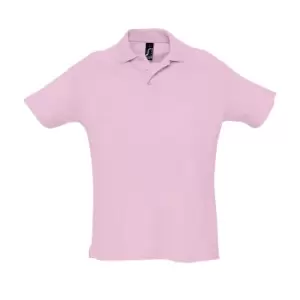 Image of SOLS Mens Summer II Pique Short Sleeve Polo Shirt (M) (Pink)