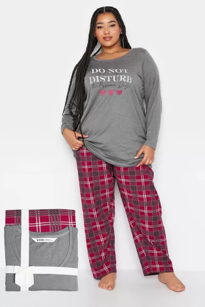 Image of 'Do Not Disturb' Slogan Wide Leg Pyjama Set