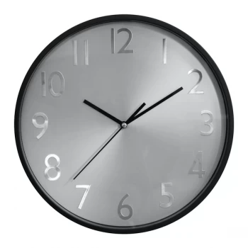 Image of HOMETIME Black Wall Clock with Aluminium Face - 30cm