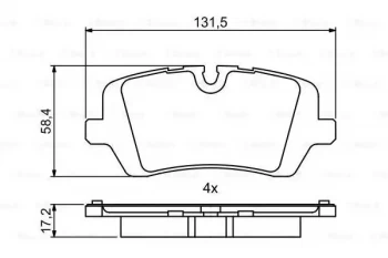 Image of Bosch 0986494810 Brake Pad Set BP1861 Disc Brake Rear Axle