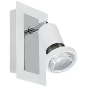 Image of Eglo - Sarria - 1 Light Spotlight Chrome, White, GU10