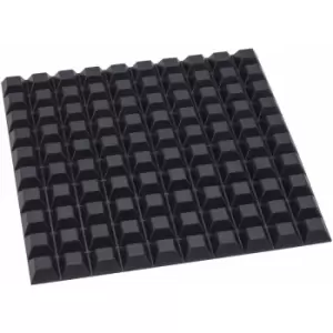 Image of 310039 Flat Square Rubber Feet 12.7 x 12.7 x 6.0 - Black - Sheet Of 100 - R-tech