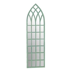 Image of Charles Bentley Garden Gothic Style Mirror - Pastel Green