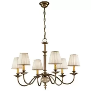 Image of Kolarz ASCOT - Classic 6 Arm Chandelier Antique Brass, 6x E14