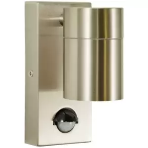 Image of Zinc Downlight Wall Light LETO with PIR sensor Stainless steel Up and down light Outdoor Lights Exterior Additional Security Lighting Effect Front