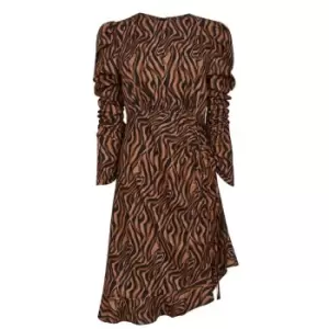Image of I Saw It First Rucherd Dress - Brown