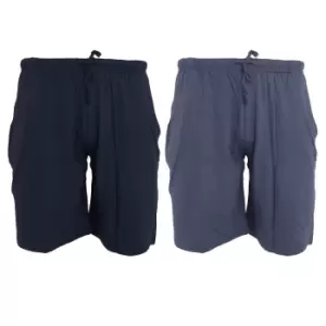 Image of Tom Franks Jersey Lounge Shorts (2 Pack) (MEDIUM) (Navy/Denim Blue)